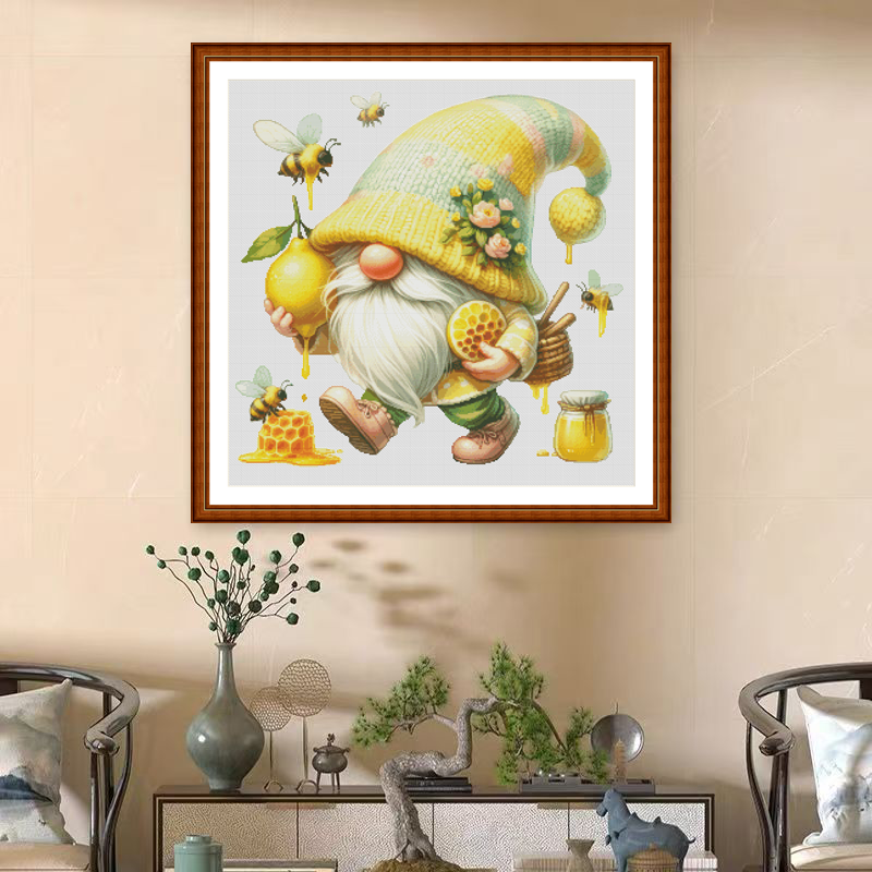 1set DIY Printed Cross Stitch Kit [ZZ5198-lemon Dwarfs] Cross Stitch Kit Painting Fairy Cross Stitch