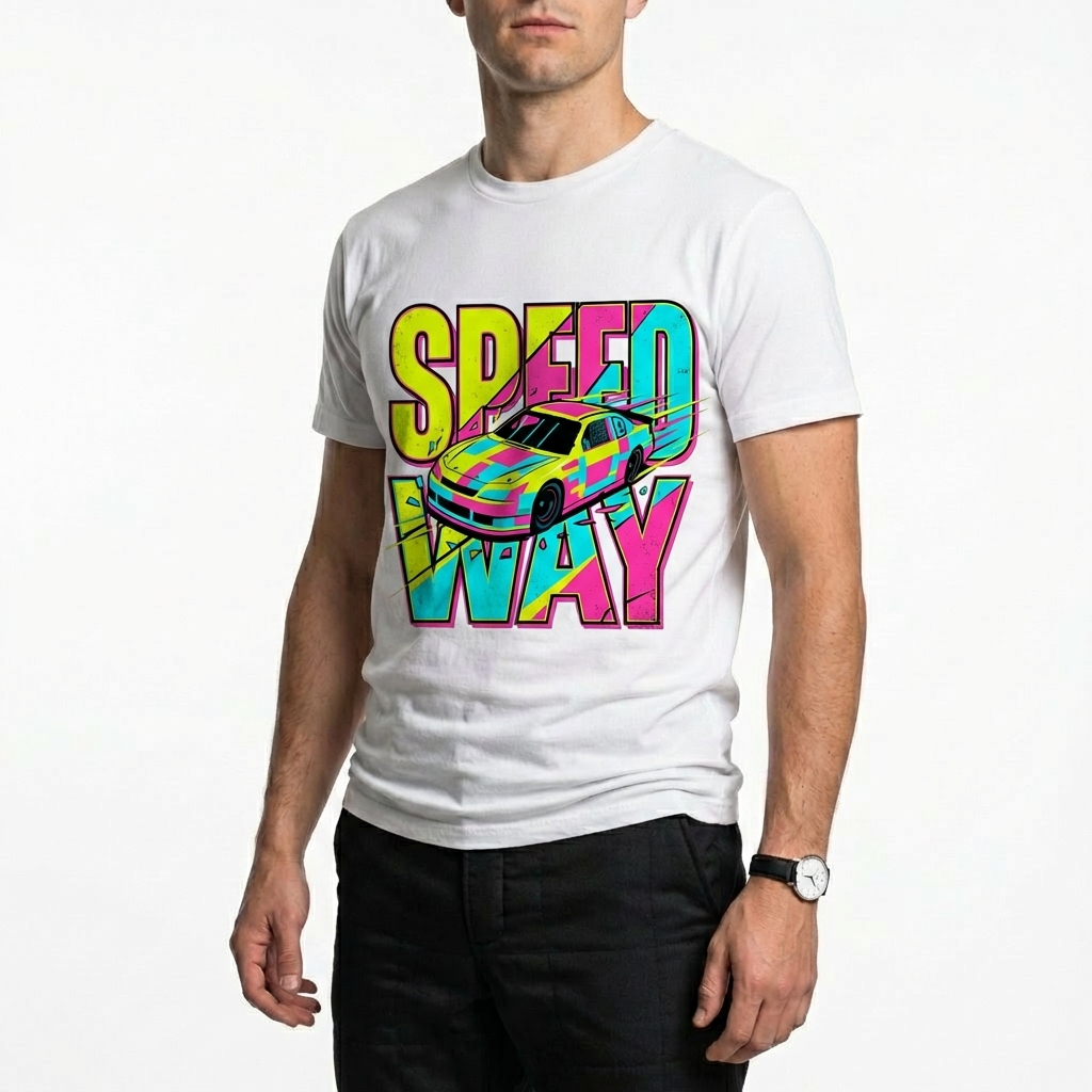  Men's American Racing-themed Casual Printed Short-Sleeved T-shirt Avantcool