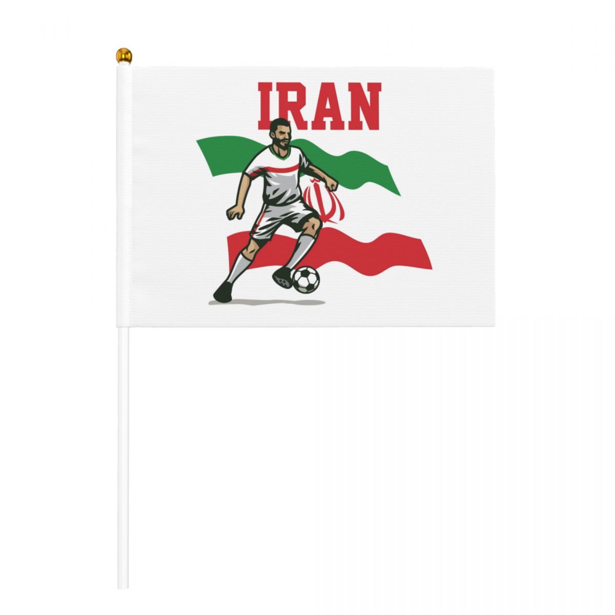 Iran Soccer Player Small Stick Mini Hand Held Flags