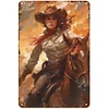 Cowgirl - Vintage Metal Signs - 20*30cm/30*40cm - Western