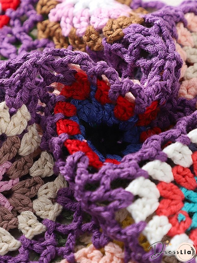 Women's Sweater Vest Jumper Crochet Knit Embroidered Hole Floral Square Neck Stylish Sexy Daily Holiday Summer Spring
