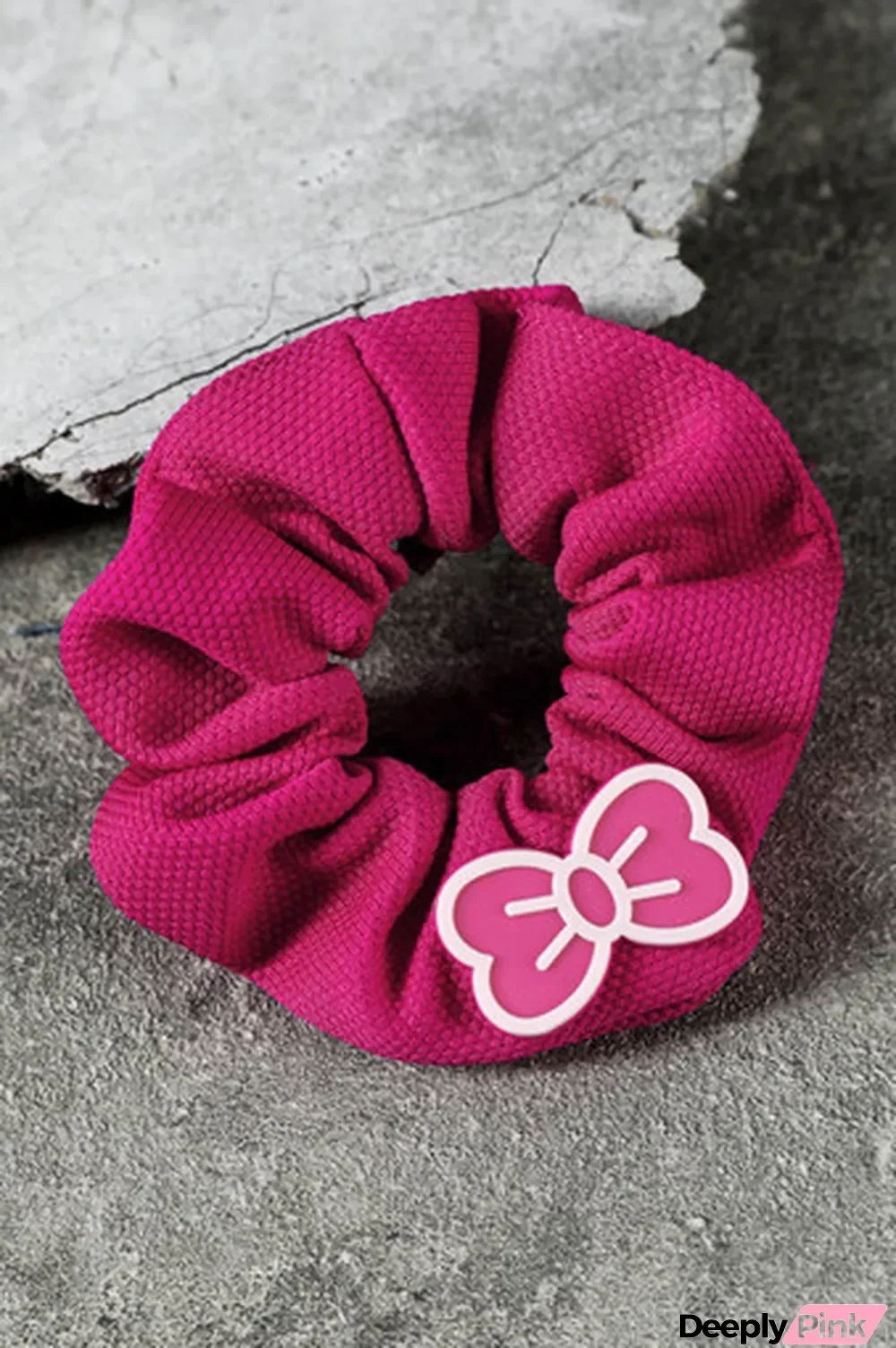 Rose Red Bow Decor Cloth Scrunchie