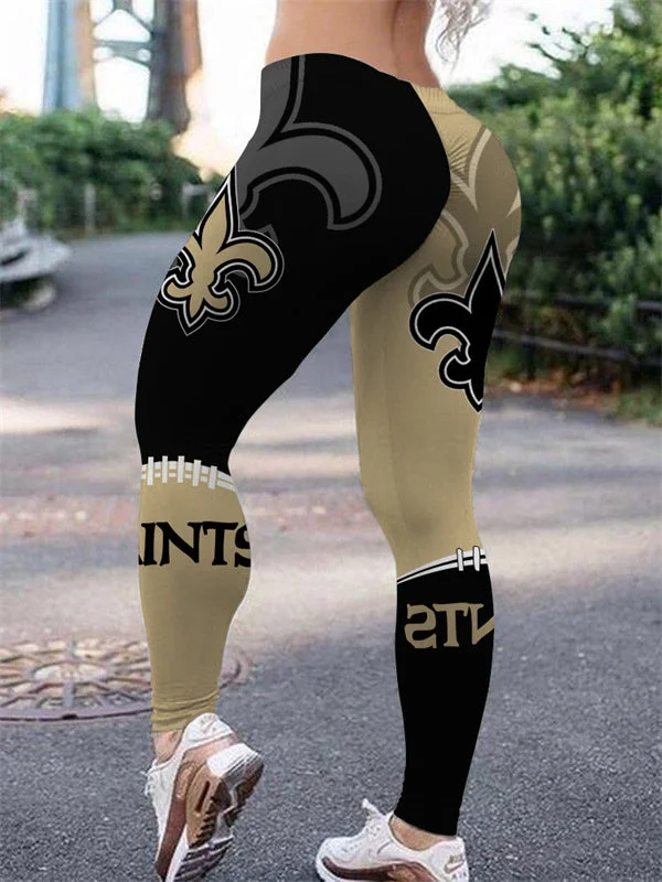 New Orleans Saints Women's High Waist  Push Up Print Lounge Leggings