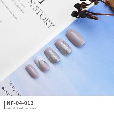 Fake Nails Art French Tips Full Cover Press with Giue Stick Display Set Clear Box Designs False Kiss Waterproof Removable-Nail Inspo