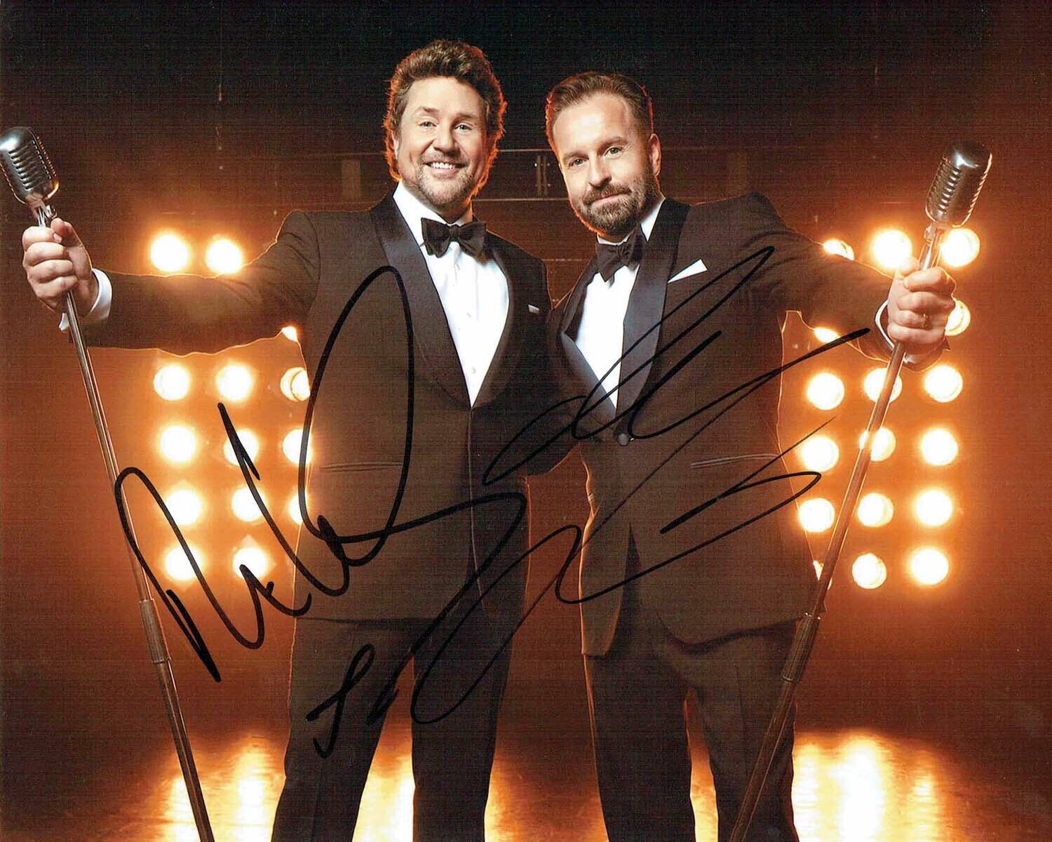 Michael BALL & Alfie BOE Singer Double SIGNED Photo Poster painting 1 AFTAL Autograph COA Music