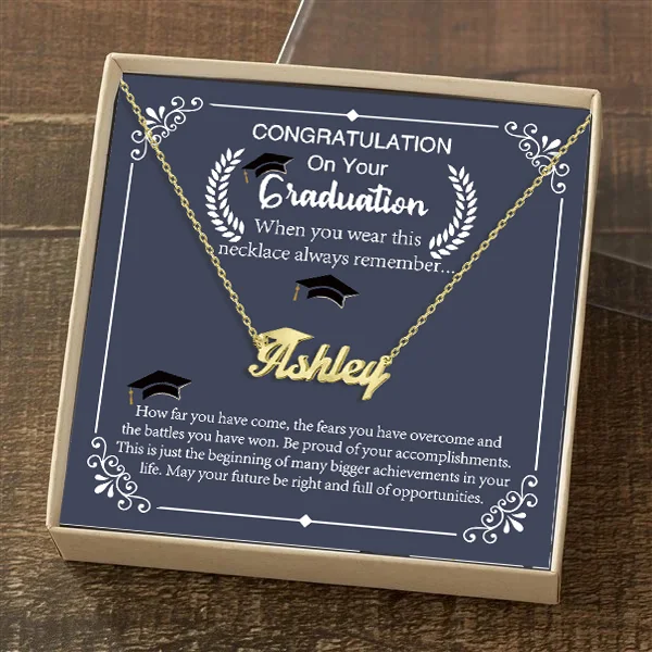 Class of 2024 Graduation Name Necklace Personalized Name Necklace