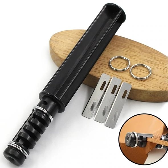🐂Leather Cord Knife Crafts Tools with 3 Blade