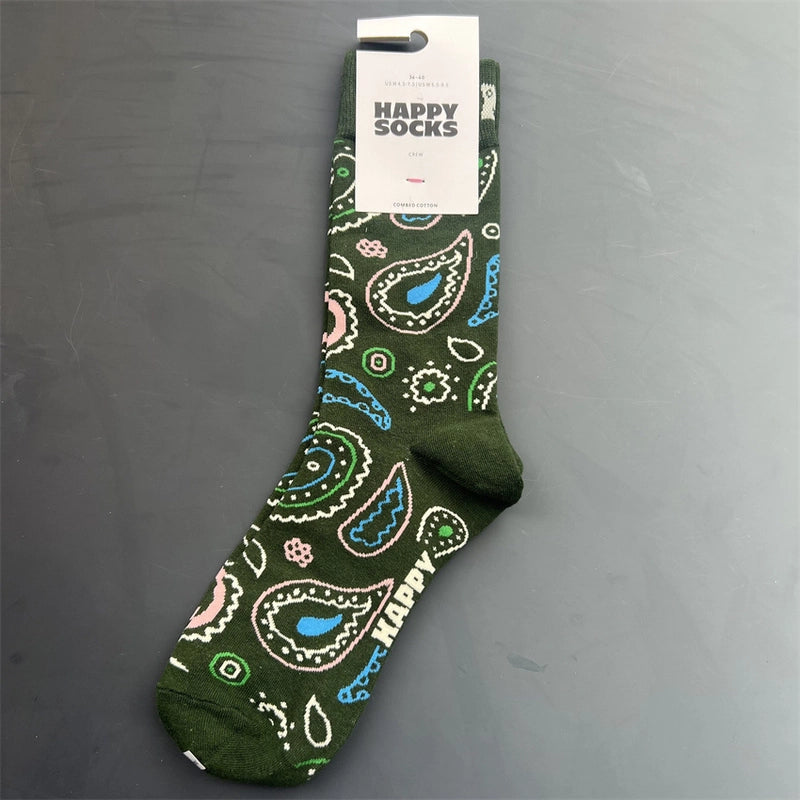 Women’s Vacation Minimalist Polka Dots Cotton Crew Socks A Pair