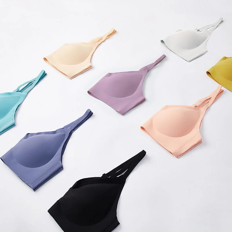 1 Pcs Female Bras Seamless Bra Sports Yoga Seamless Lingerie Wire Free Soft Sleep Wear Everyday Underwear For Woman New BANNIROU