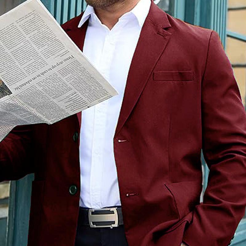 Men's Solid Color Casual Single Breasted Blazer 92271167X