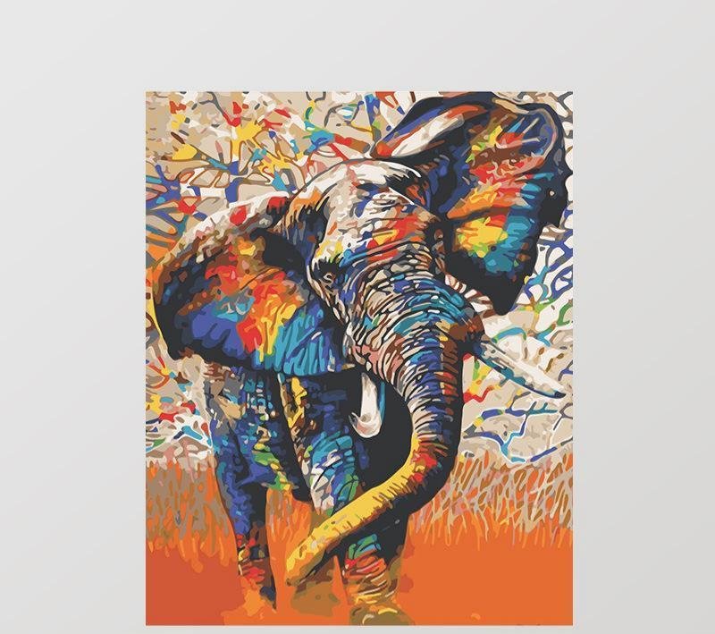 DIY Paint by Numbers Canvas Painting Kit for Kids & Adults - Elephant、bestdiys、sdecorshop