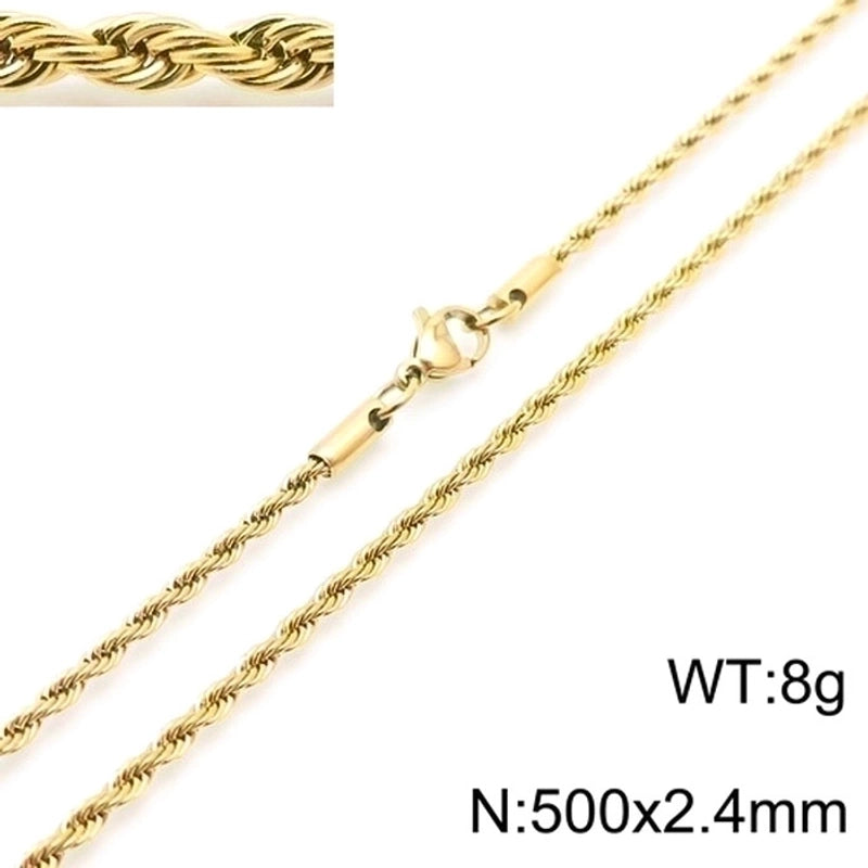 Casual Minimalist Solid Color 304 Stainless Steel 18K Gold Plated Plating Stainless Steel Necklaces