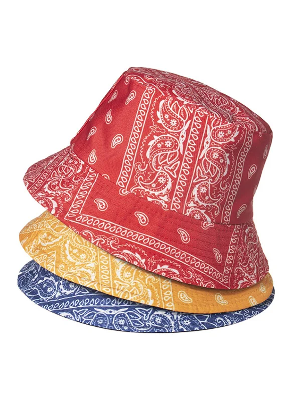 Stylish Cashew Print Foldable Sunscreen Fisherman Hat