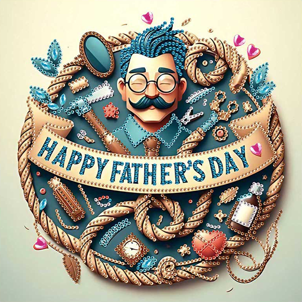 Father'S Day 30*30cm(canvas) special shaped drill diamond painting