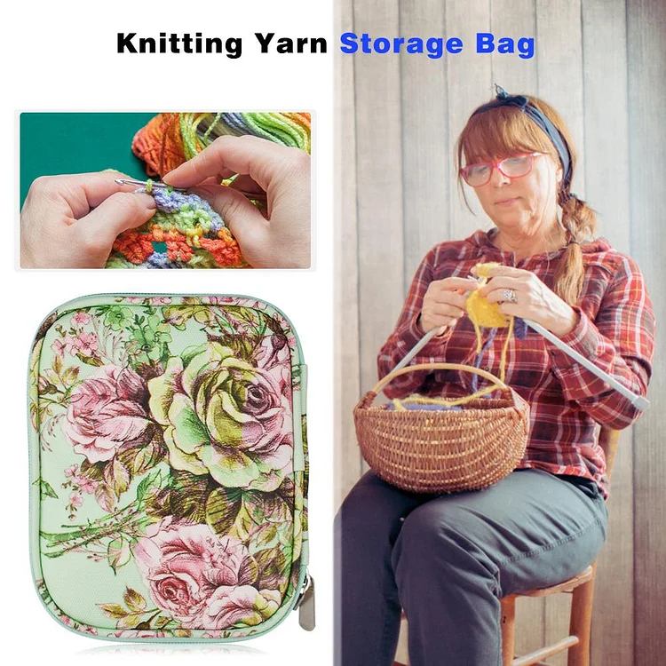 Knitting Yarn Storage Bag Case Crochet Hooks Thread Sewing Kits