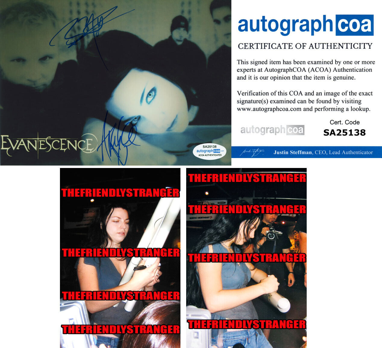 Rare AMY LEE & BEN MOODY signed EVANESCENCE