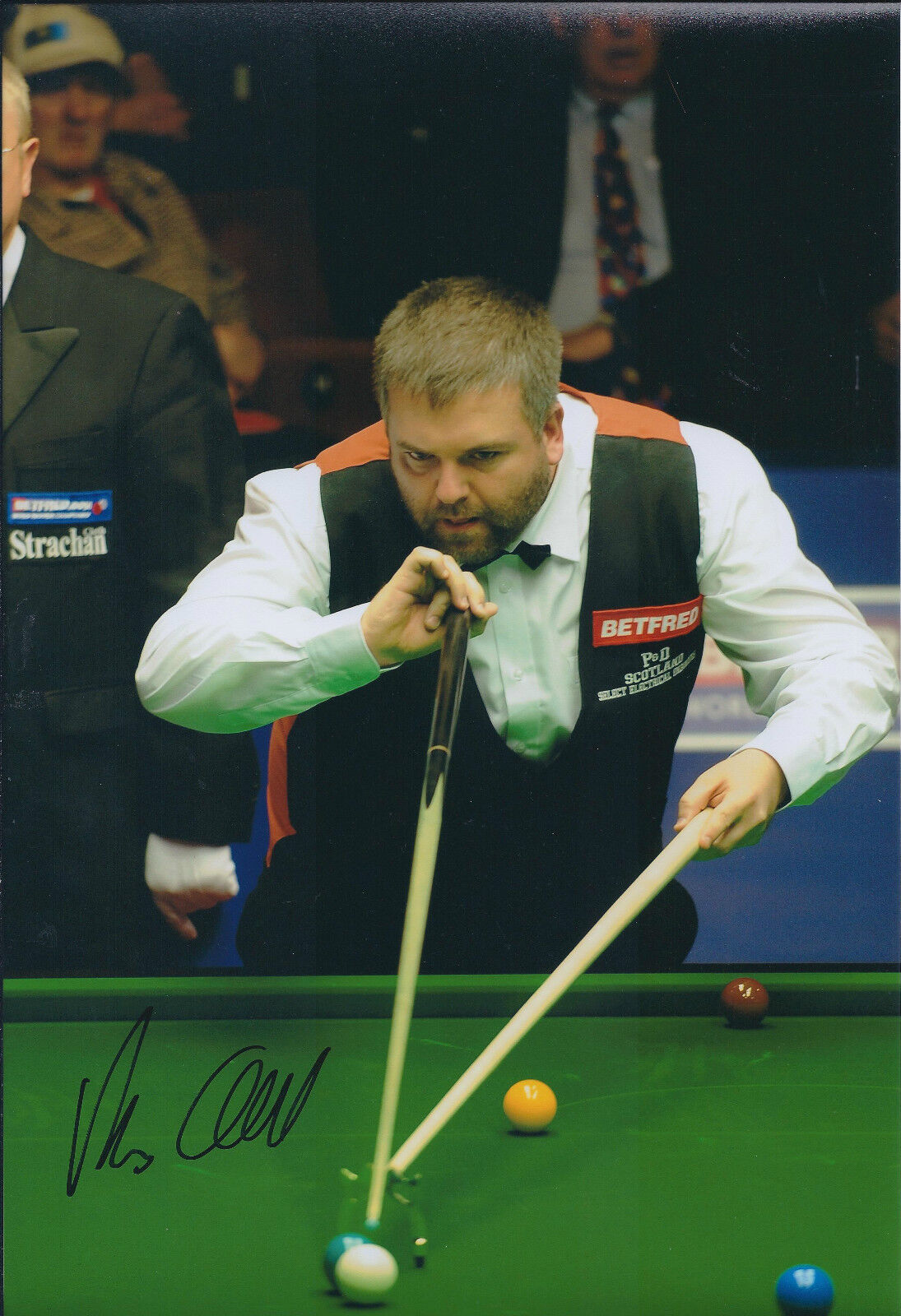 Marcus CAMPBELL AUTOGRAPH 12x8 Signed Photo Poster painting AFTAL COA SNOOKER Crucible