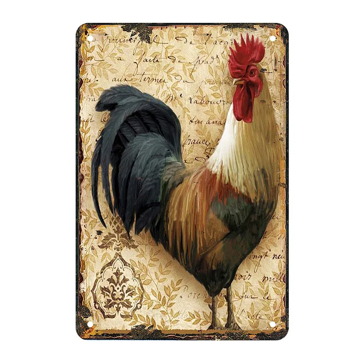 Poulet - enseignes en étain vintage / enseignes en bois - 7.9x11.8in & 11.8x15.7in