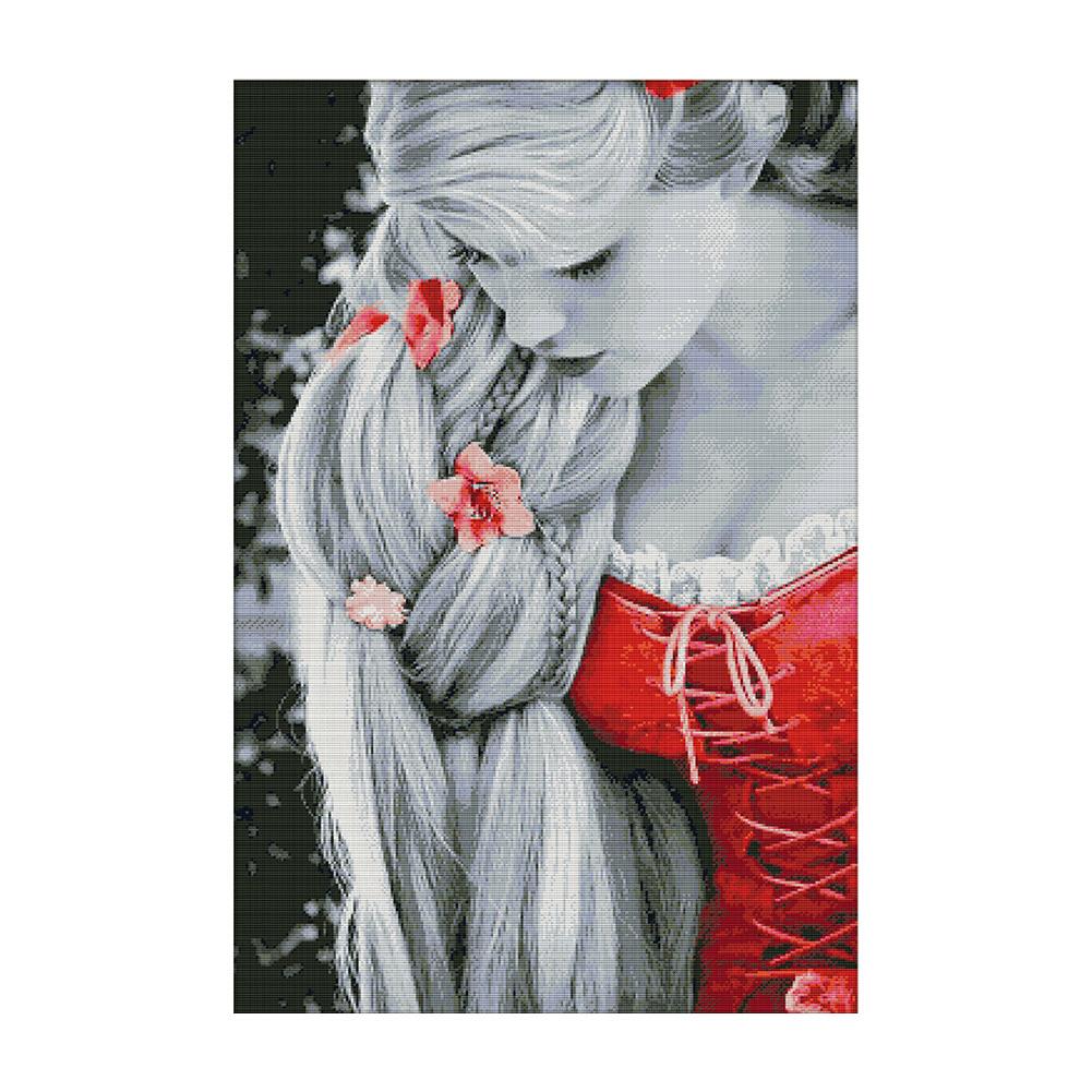 

Long Hair Princess - 14CT Stamped Cross Stitch - 76*53cm (Big Size), 501 Original