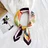 Imaginarygam Satin Square Scarf for Women Leave Patchwork Silk Shawl Headscarf Fashion Neckerchief Female Headband Hair Wrap Foulard Hijab Scarf