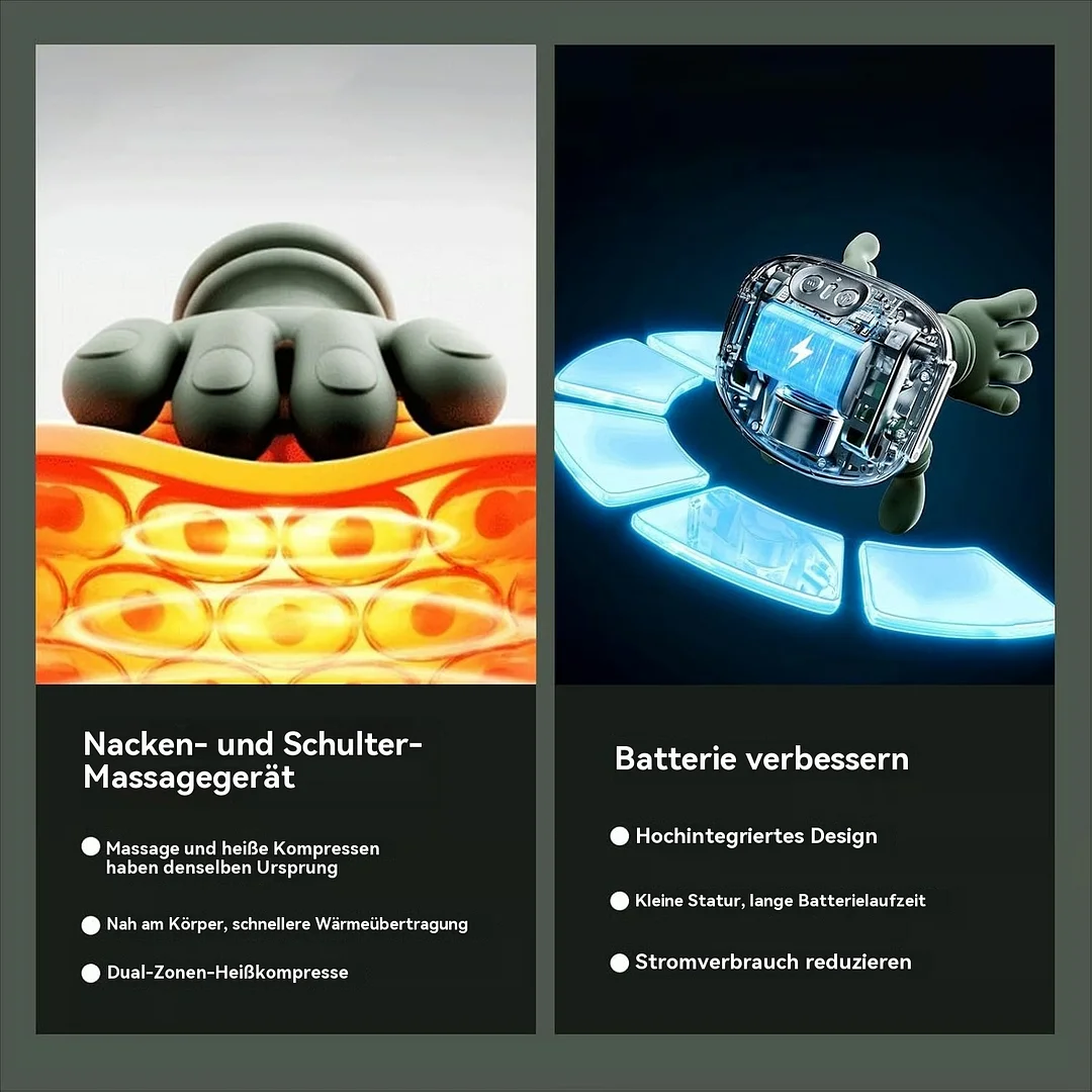 Nacken- und Schultermassageger&auml;t mit W&auml;rmefunktion &ndash; Tiefengewebsmassage zur Linderung von R&uuml;cken- und Nackenschmerzen.