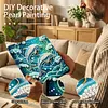 (25x25cm)DIY Dolphin Framed Handmade Pearl Painting Art Craft Kit Living Home Decor