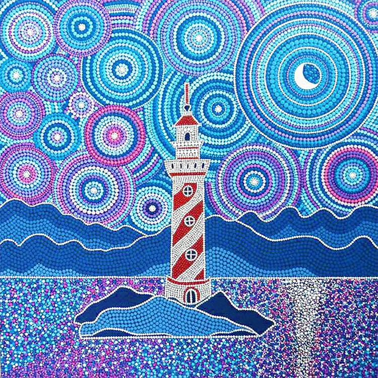 Island Lighthouse - Full Round - Diamond Painting(30*30cm)