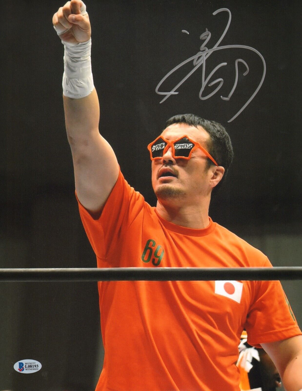 Ryusuke Taguchi Signed 11x14 Photo Poster painting BAS COA New Japan Pro Wrestling Michishirube