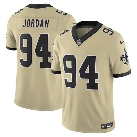 Men's New Orleans Saints #94 Cameron Jordan  Gold Alternate Gameday Golds Alternate Vapor F.U.S.E. Limited Jersey