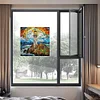1PC-Diamonds Painting Stained Glass Lighthouse Wall Sticker Home Decor