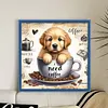 Golden Retriever In Coffee Cup-11CT Stamped Cross Stitch 40*40cm/15.75*15.75in