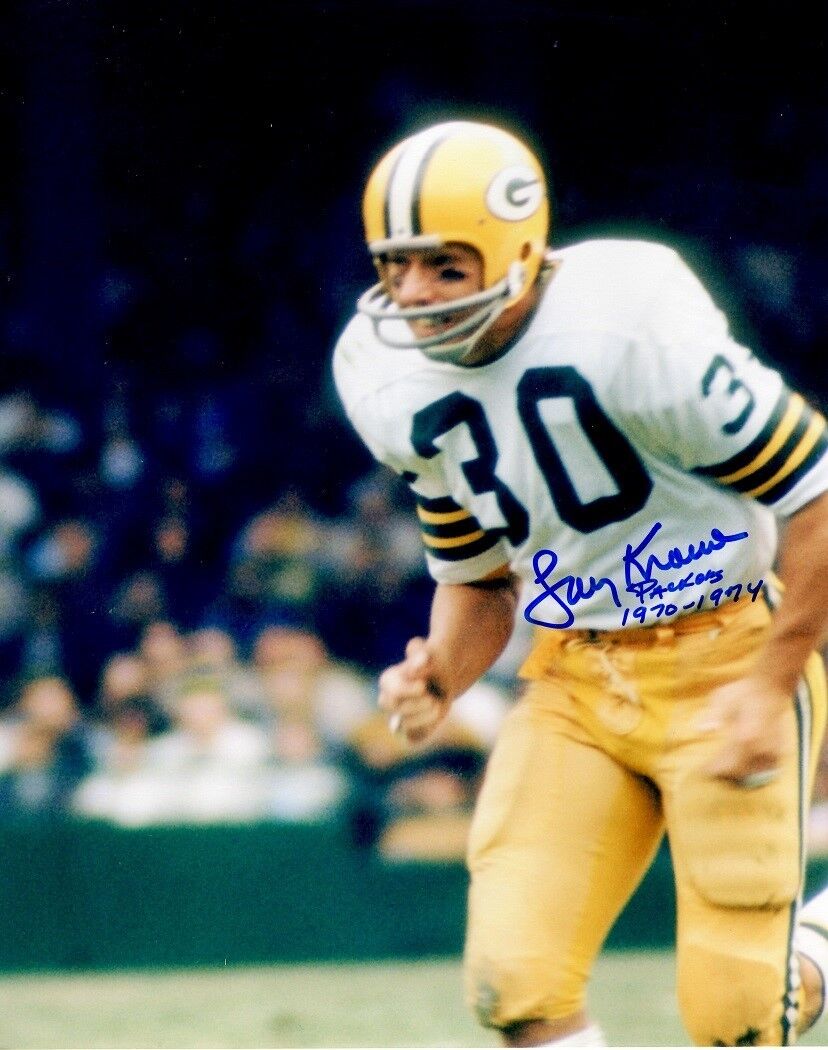 Autographed LARRY KRAUSE Green Bay Packers 8x10 Photo Poster painting w/COA