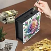 (US Local)Rose DIY Money Storage Box Diamond Painting Art Piggy Bank for Beginners