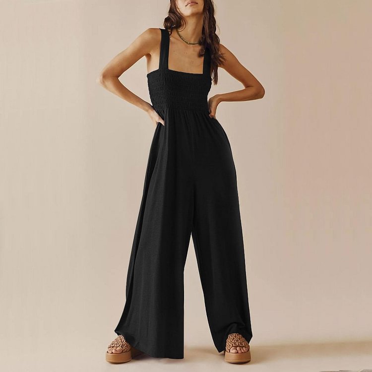 Sleeveless Bustier Tank Top Loose Wide Leg Jumpsuit