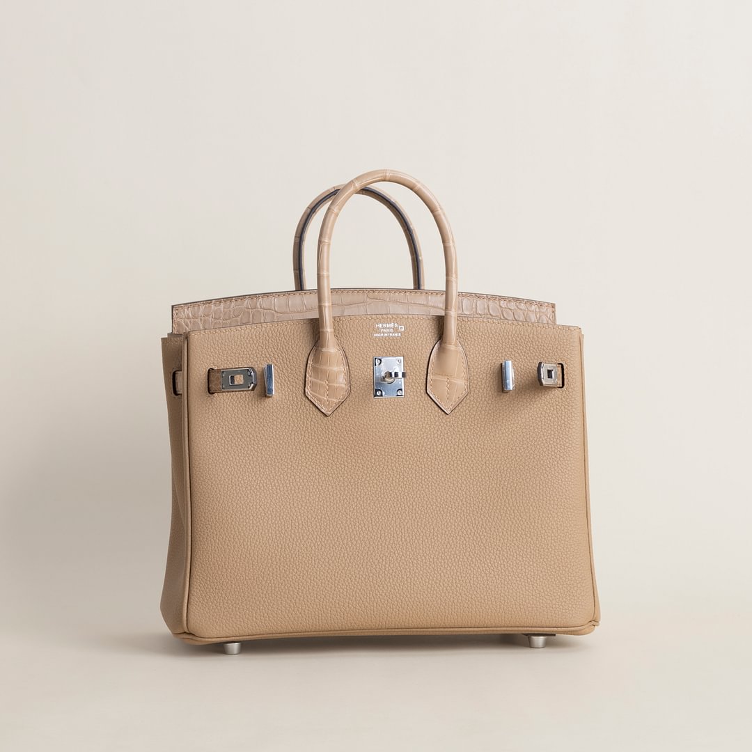 Birkin 25cm Touch Togo/Matte Alligator Crocodile 0M Chai PHW