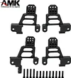 AMK Shock Towers Mount, 4pcs CNC Aluminum Alloy Front & Rear Shock Towers Mount for 1/10 RC Crawler TRX-4 Bronco K5 G500 Defender TRX-4 Upgrade Part (4pcs Black Shock Towers Mount)