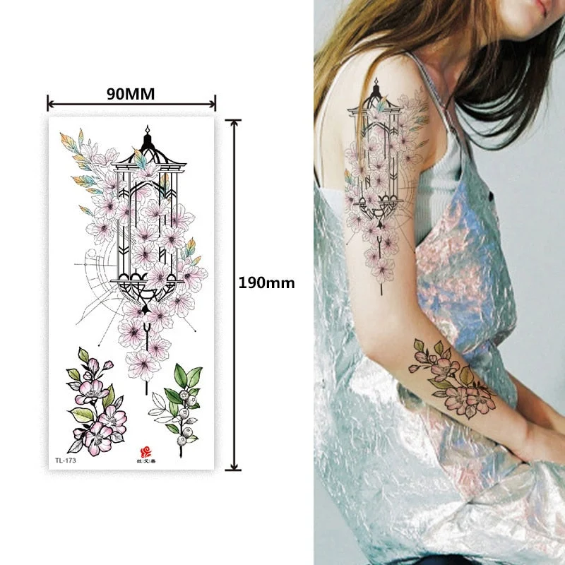 Flower animal totem romantic beautiful bird fragrance waterproof lasting men and women personality temporary tattoo stickers