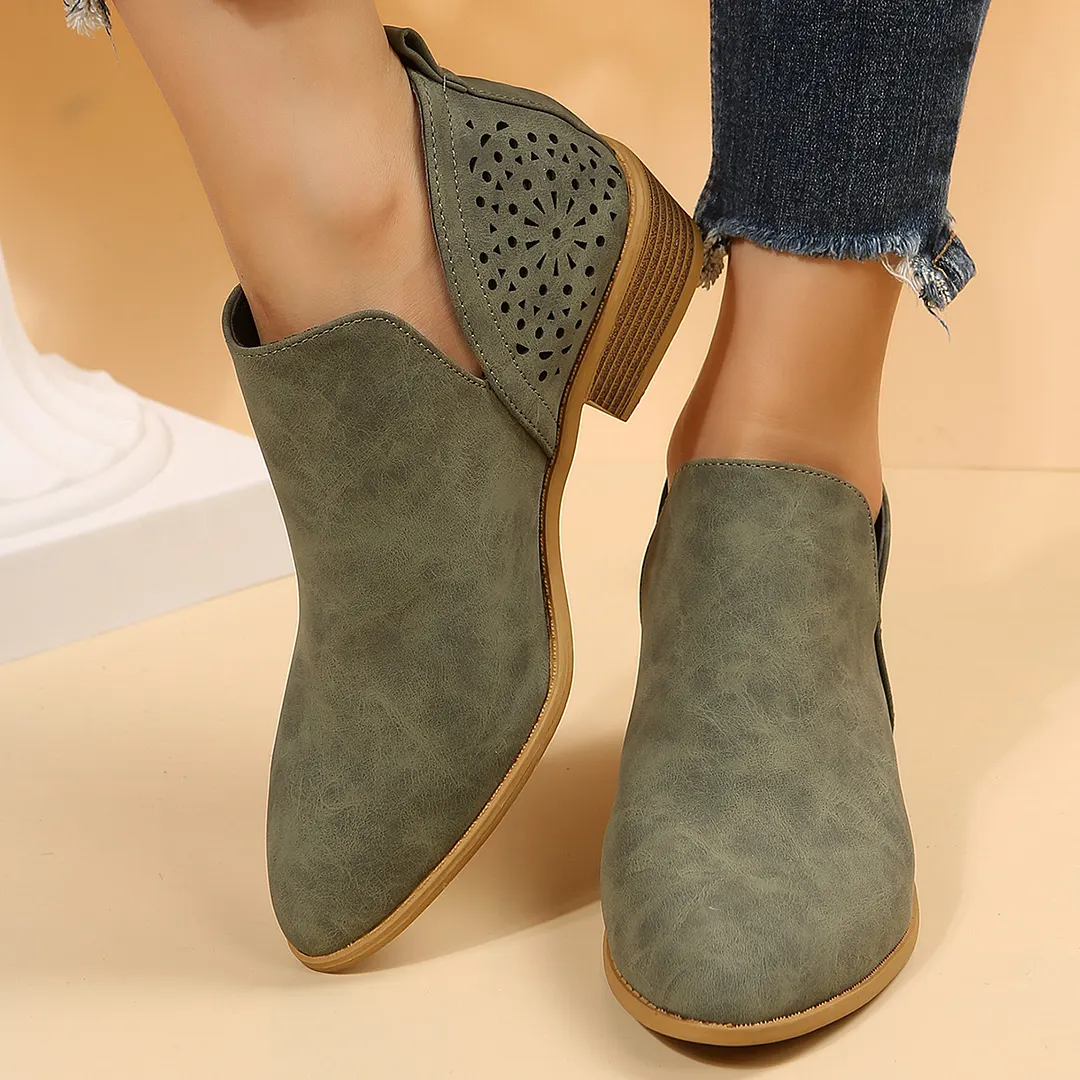 Churchf Churchf 2023 New Spot Plus-Size Ankle Boots Thick Heel Breathable Wedge Ankle Boots