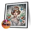 Noble femme orange, forme sp&eacute;ciale 5d bricolage partiel diamants, peintures d&rsquo;art pr&eacute;cieux pour adultes d&eacute;butants, d&eacute;coration int&eacute;rieure 11,81 x 11,81