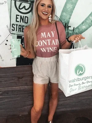 May Contain Wine Letter T-shirt