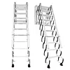 [US Local Warehouse] Wall-Mounted Folding Stairs Attic Ladder Pull Down System with Handrails Retractable Loft Ladder for Indoor/Storehouse/Basement 600lbs Capacity