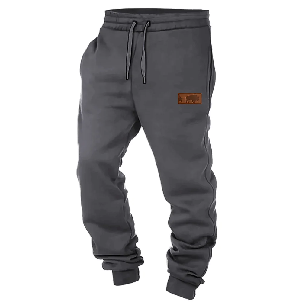 Men's Vintage Western Cowboy Elastic Waist Drawstring Jogger Sweatpants