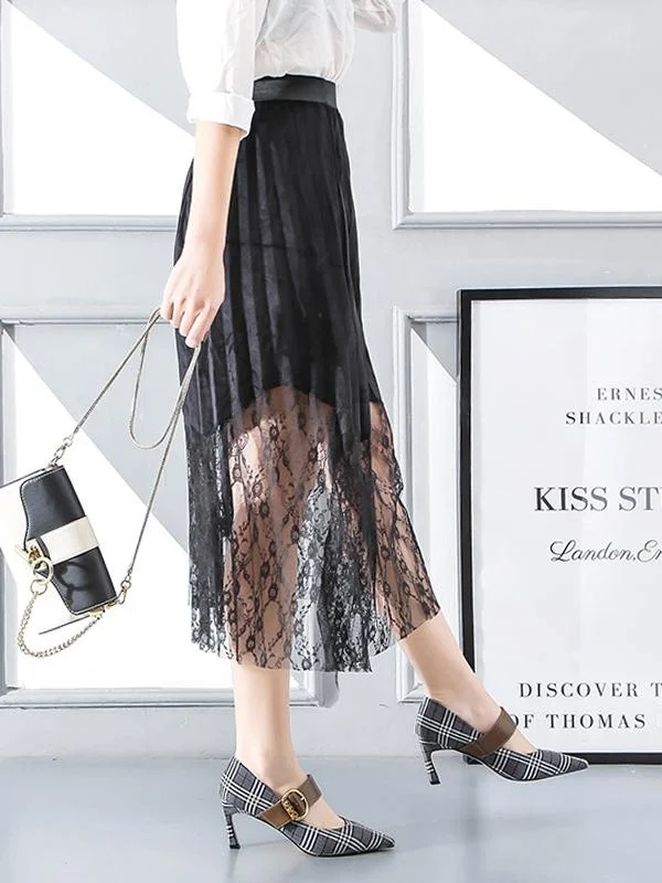 Shallow pointed toe stiletto heels with metal buckle plaid high heels