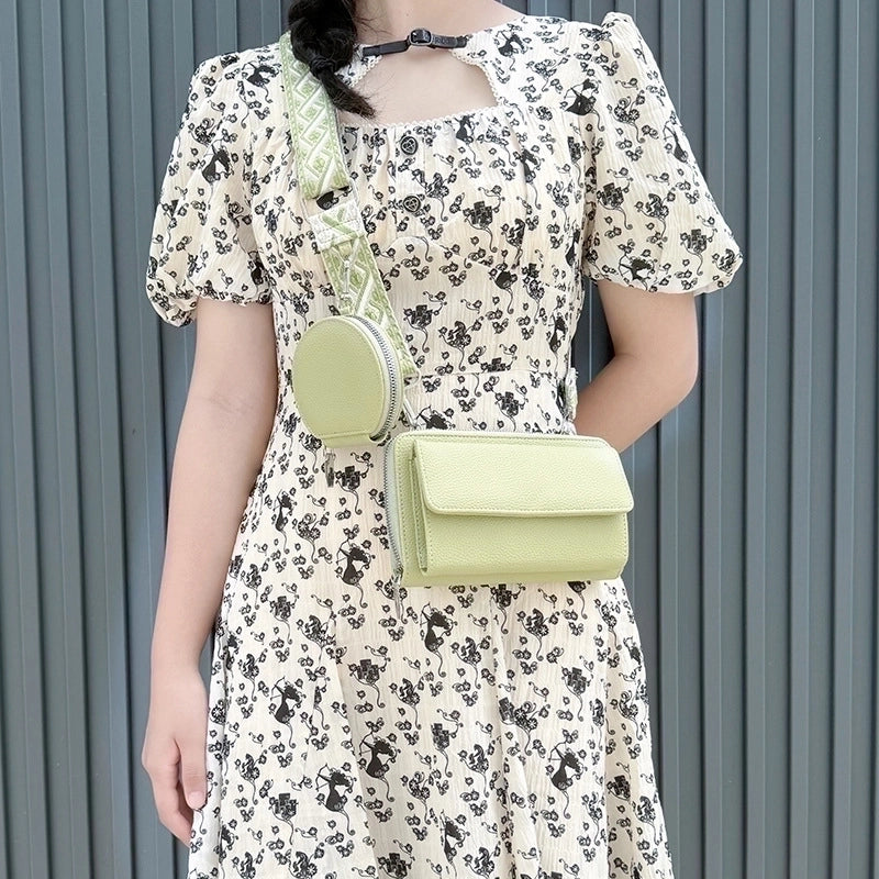 Women’s Small Pu Leather Geometric Elegant Square Zipper Bag Sets