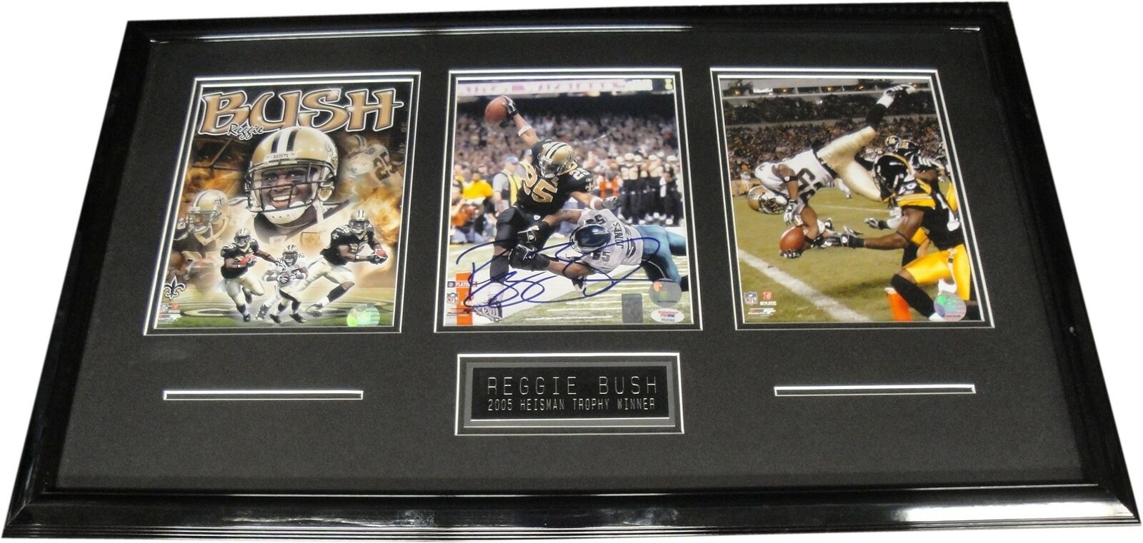 Reggie Bush Hand Signed Autographed 8x10 Framed Photo Poster painting W/ 2 8x10's Saints PSA/DNA