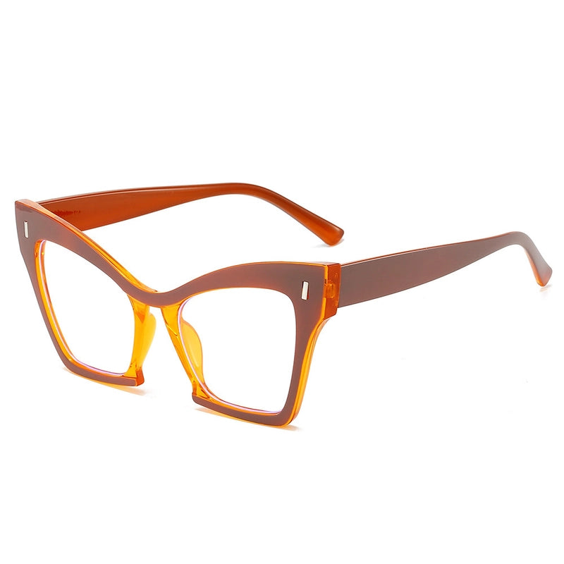 New Fashion Personalized Cat Eye Spectacle Frame Trend Multicolor Large Frame Casual Optical Glasses