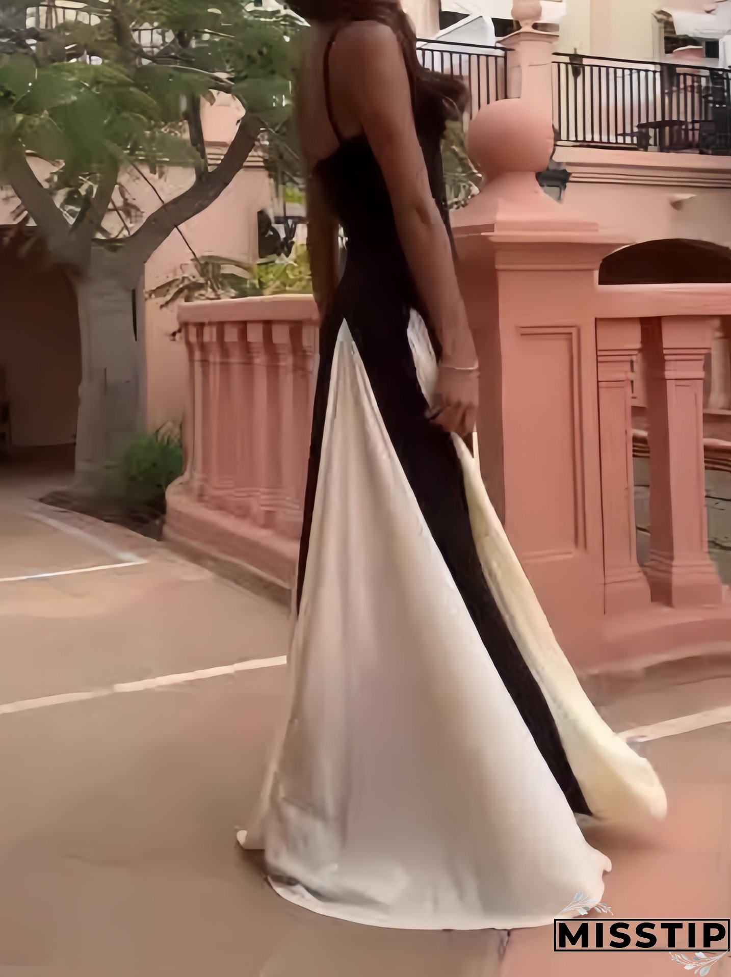 Summer Fashion Contrast Color Patchwork Strap Dress