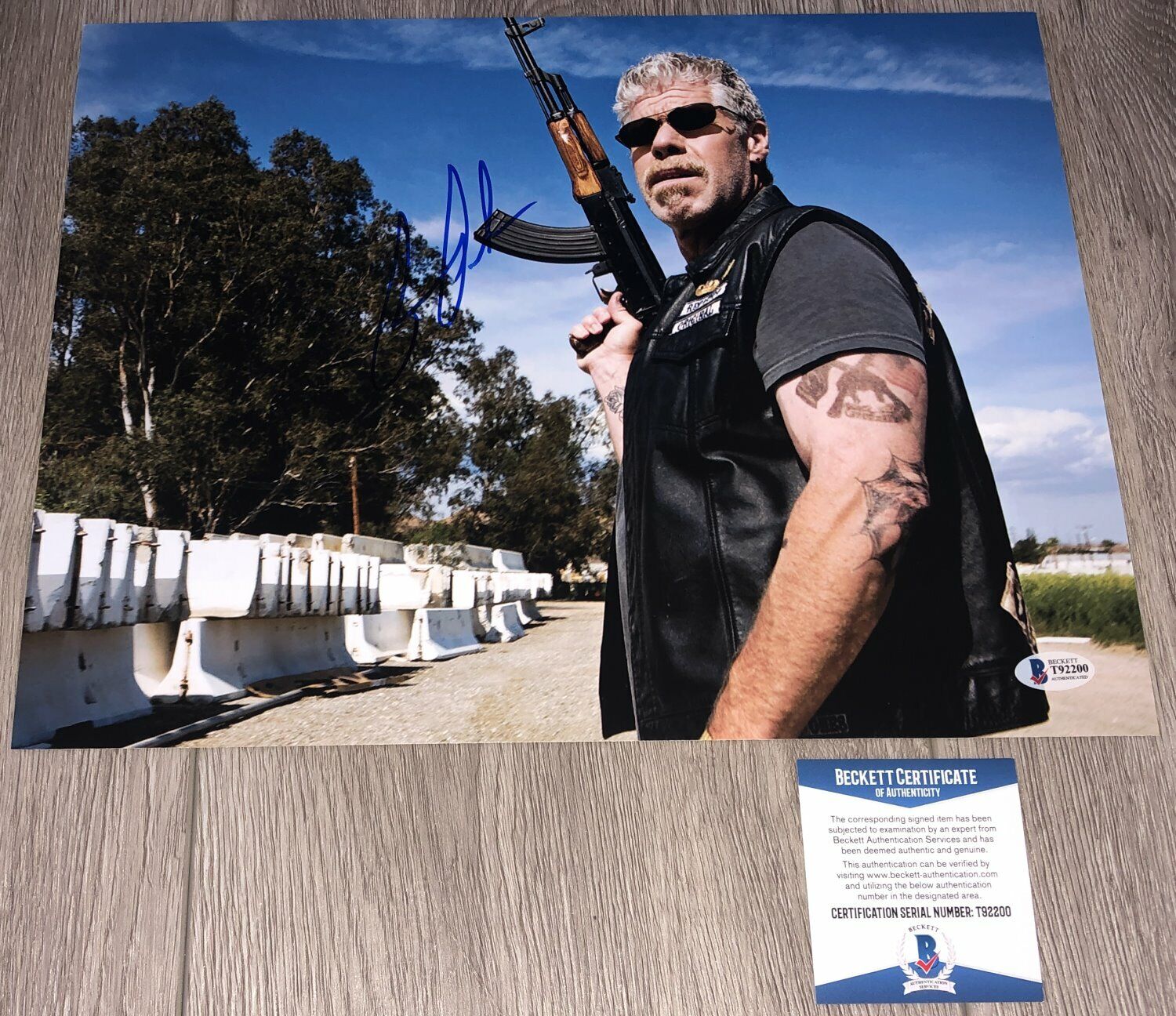 RON PERLMAN SIGNED SONS OF ANARCHY CLAY 11x14 Photo Poster painting B w/PROOF & BECKETT BAS COA