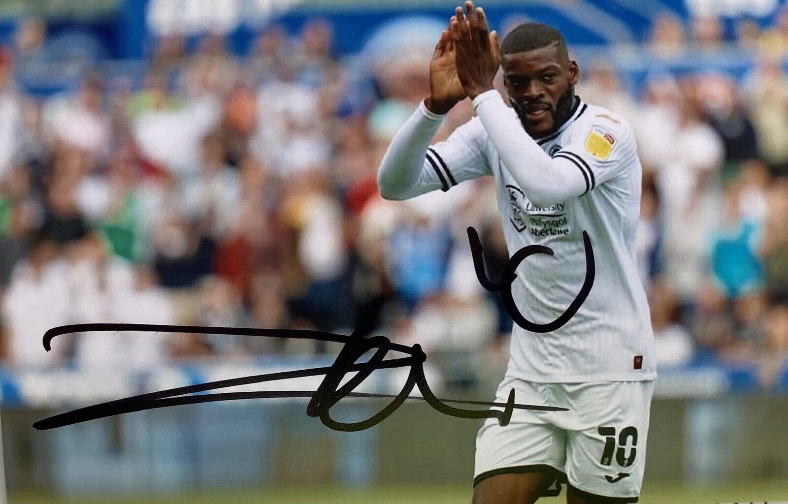 Olivier Ntcham Genuine Hand Signed Swansea City 6X4 Photo Poster painting