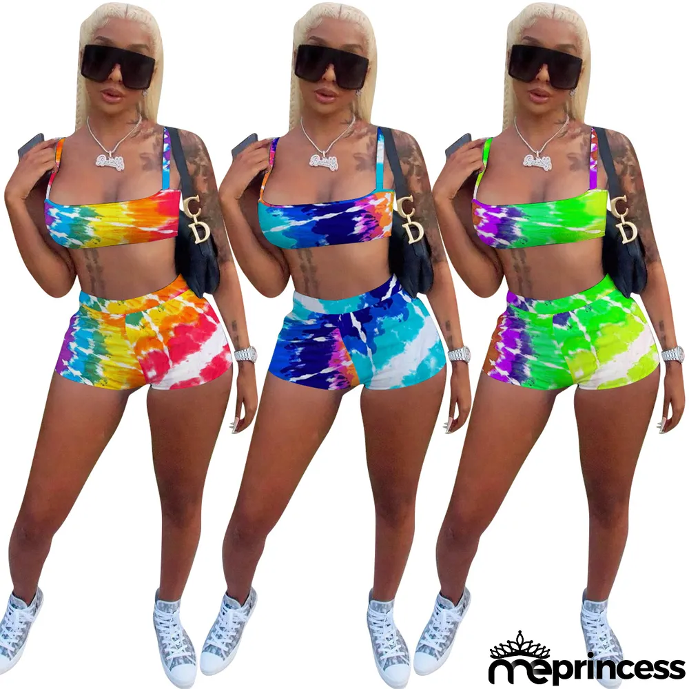 Sexy Printed Cami Top And Shorts 2 Piece Sets